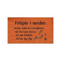 Trämagnet - Fotspår i sanden