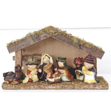 Julkrubba med stall - 5 cm